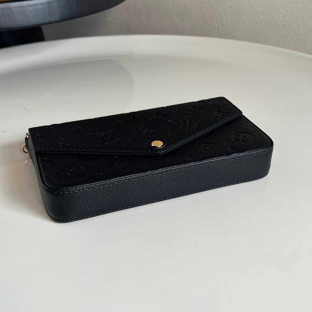  M64064 Pochette Félicie 黑色壓花鏈條包 頂級原單-4