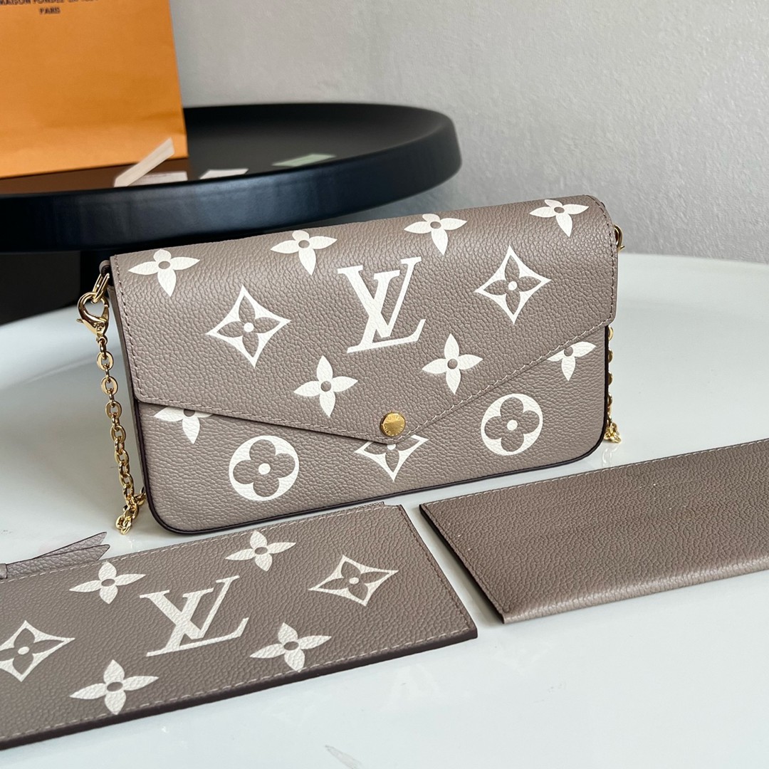 Ｍ69977 Pochette Félicie链条包杏色