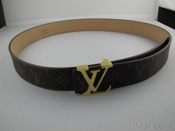 lv皮帶 老花 金色字母扣m6784-2