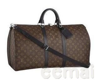 lv m56714 字紋黑邊新款Keepall 55有背帶旅行袋