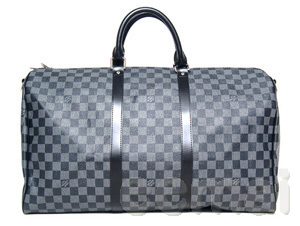 lv 黑棋盤格系列旅行袋N41415