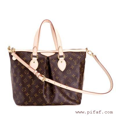 lv m40145 PALERmO Pm原花紋手提肩背斜背兩用皺摺包COZY賈欣惠