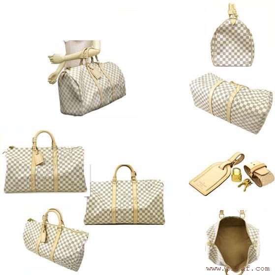 lv Damier KEEPALL 50白色棋盤格行李箱N41430-2