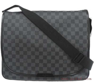 lv DAmIER GRAPHITE帆布黑色棋盤格RENZO斜跨包N51213-2