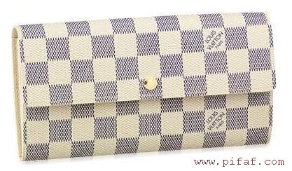lv N61735 白色棋盤格POCHETTE錢包