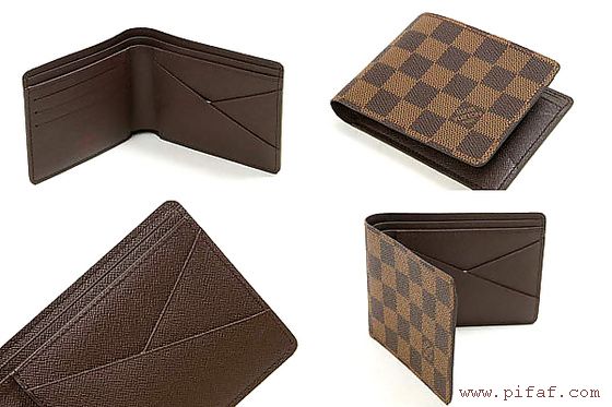 lv 啡色格子時尚男生皮夾 商品 N60895格子料