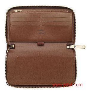 lv m60002 老花系列拉鏈皮夾-2