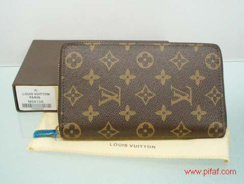lv m58108 老花單拉鏈長夾