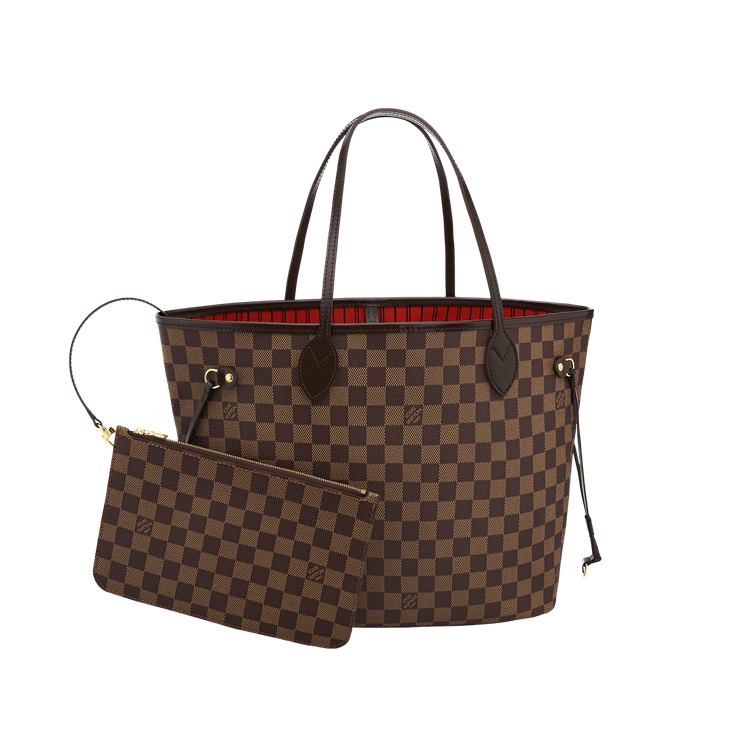 LV咖啡棋盤格 購物包中號Neverfull-MM-LG-DAMIER-EBENE-N41358