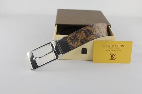lv 棋盤格紋皮帶-3