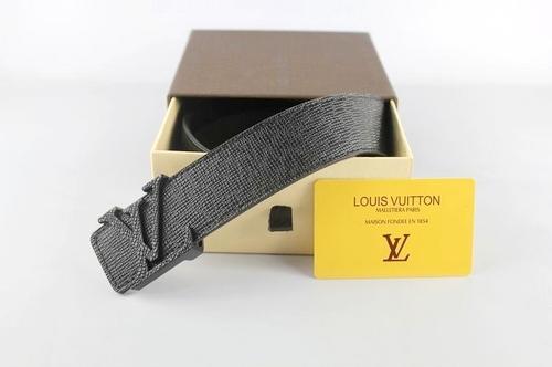lv 十字紋黑色皮帶-3