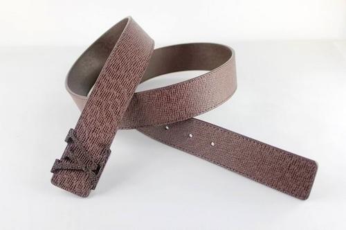 lv 十字紋咖啡色皮帶-2