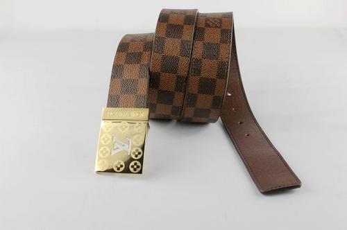 lv 棋盤格紋皮帶
