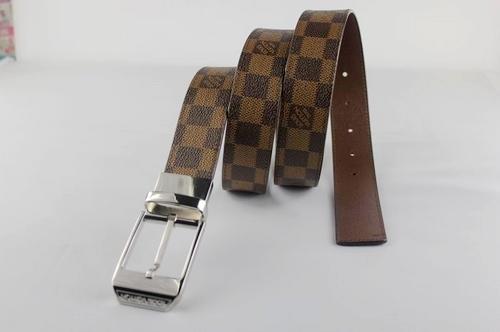 lv 棋盤格紋皮帶