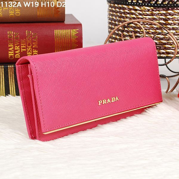PRADA 長夾1132A 玫紅