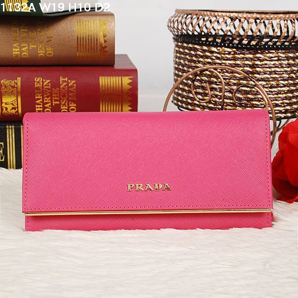 PRADA 長夾1132A 玫紅-2
