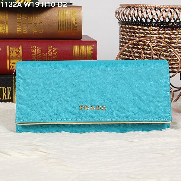 PRADA 長夾1132A 湖水蘭