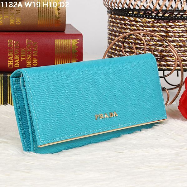 PRADA 長夾1132A 湖水蘭-2
