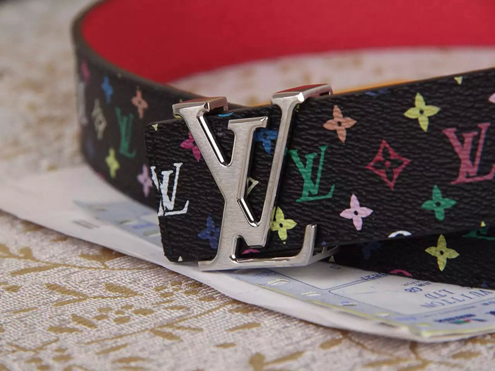 LV 雙面 經典字母扣 皮帶 頭層牛皮-11