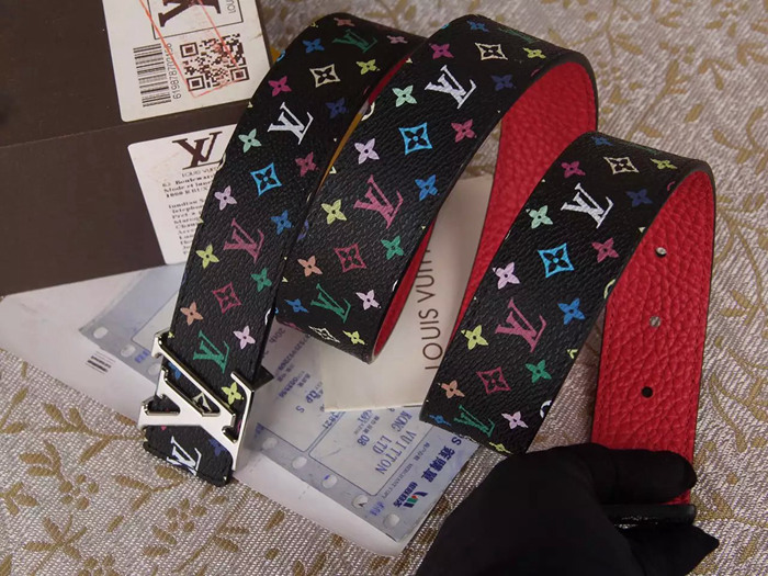 LV 雙面 經典字母扣 皮帶 頭層牛皮-12