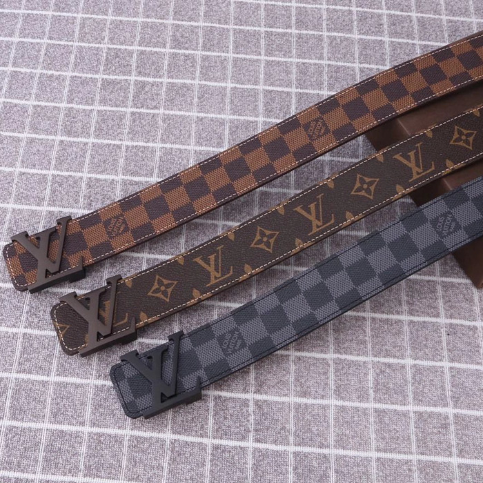 LV V扣 皮帶 牛皮 多色	