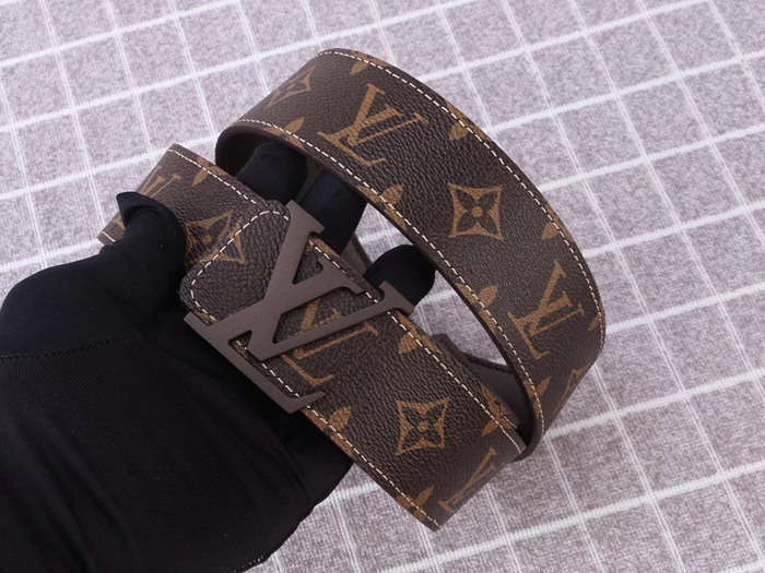 LV V扣 皮帶 牛皮 多色	-2