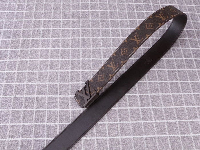 LV V扣 皮帶 牛皮 多色	-4