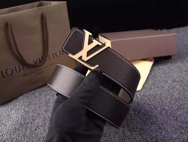 LV 原版 頭層牛皮 皮帶 寬40mm-3