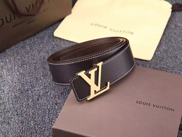 LV 原版 頭層牛皮 皮帶 寬40mm-5
