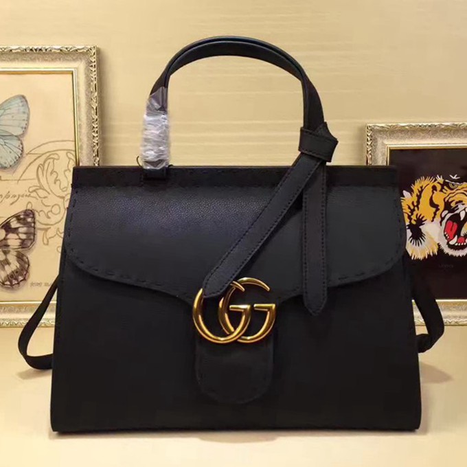 G421890牛皮手提肩背兩用包黑色