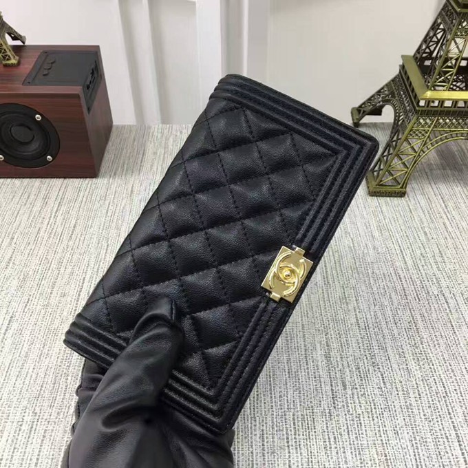 88722 小羊皮系列長款兩折長夾 BOY系列 金色五金-2