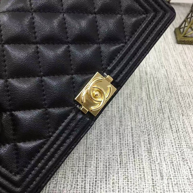 88722 小羊皮系列長款兩折長夾 BOY系列 金色五金-3