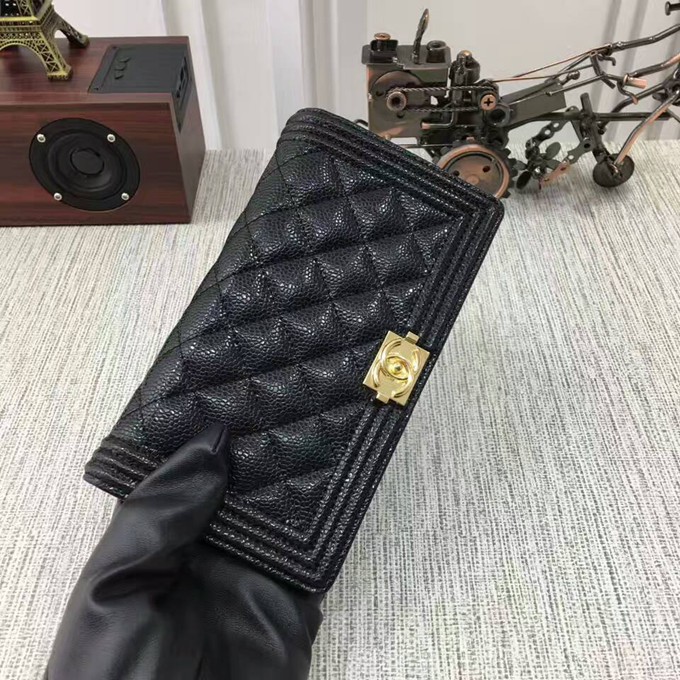 88722 魚子醬系列長款兩折長夾 BOY系列 金色五金-2