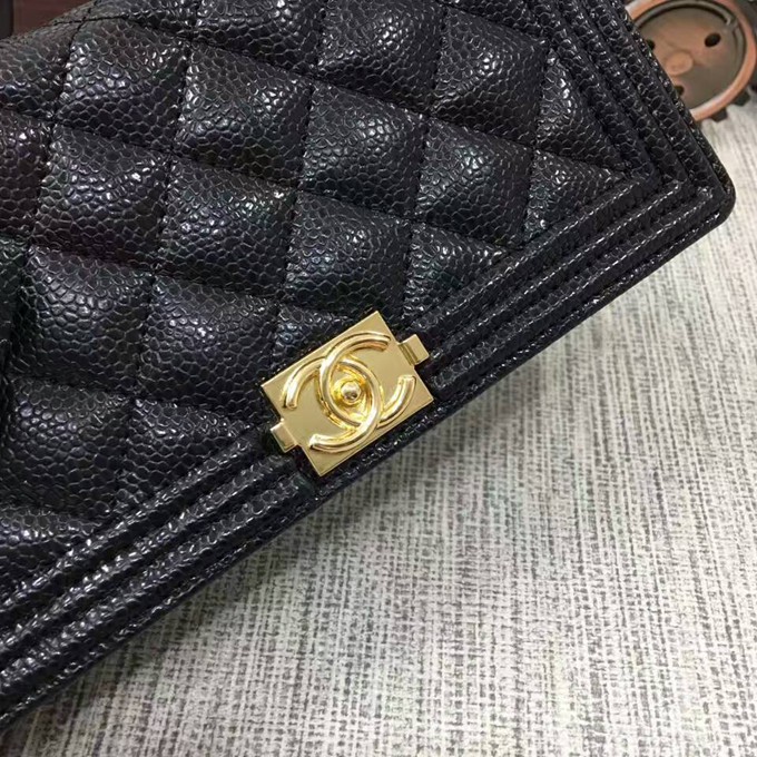 88722 魚子醬系列長款兩折長夾 BOY系列 金色五金-3
