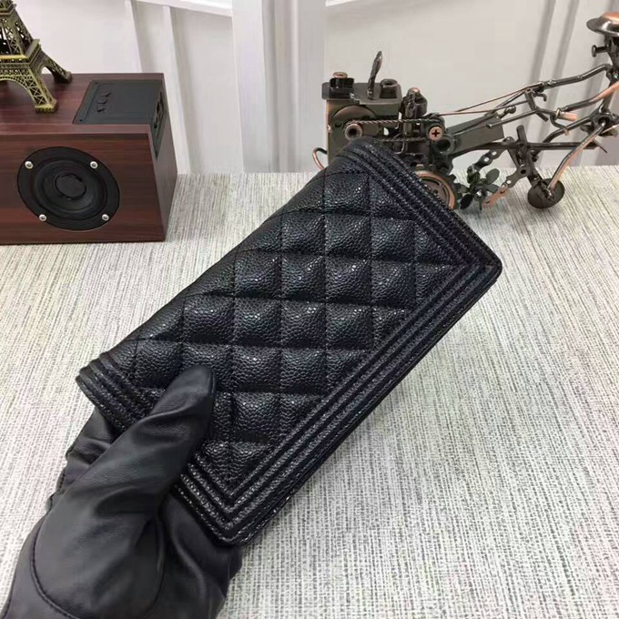 88722 魚子醬系列長款兩折長夾 BOY系列 金色五金-3
