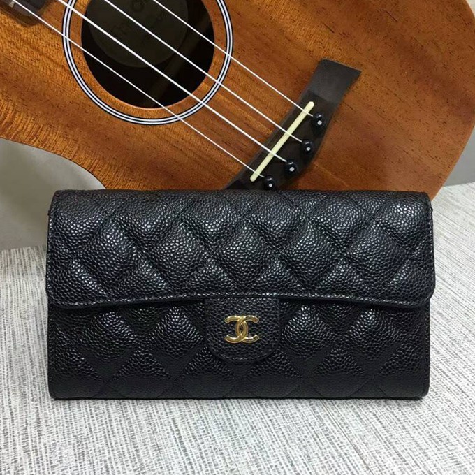 31507 魚子醬菱格兩折口蓋錢包 金色五金-2