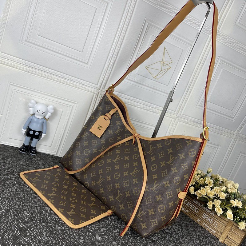 M46205 CARRYALL 老花 大號中古肩背包 39x30x15-3