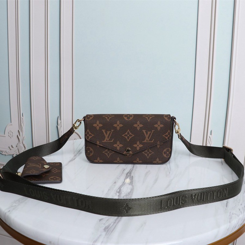M80091墨綠 MULTI POCHETTE FeLICIE 三合一 17x9.6x3.5cm