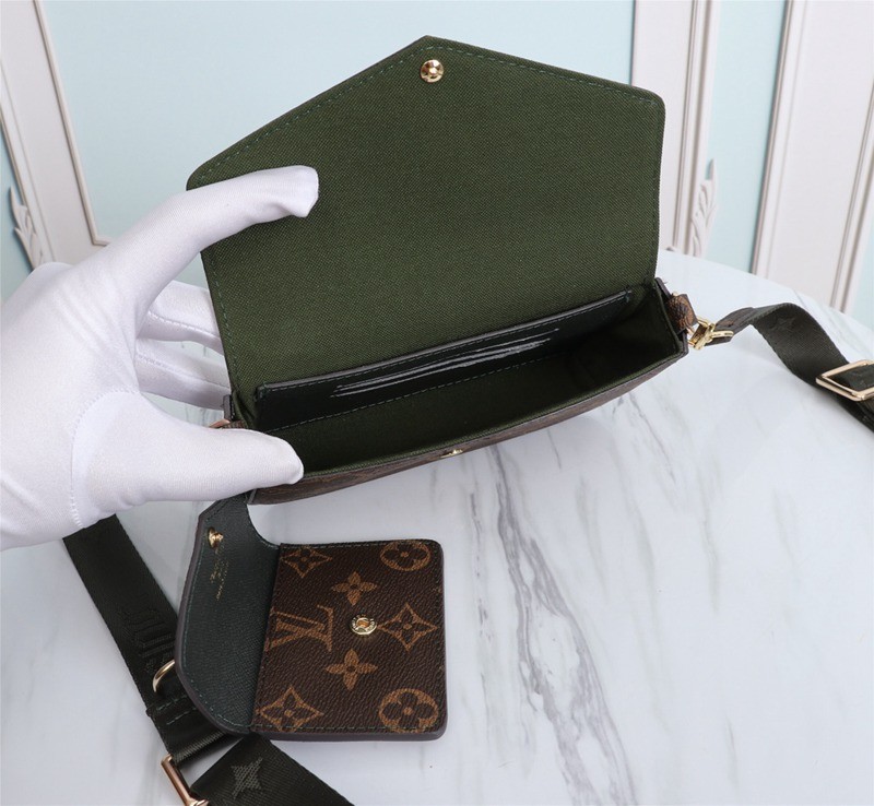 M80091墨綠 MULTI POCHETTE FeLICIE 三合一 17x9.6x3.5cm-8