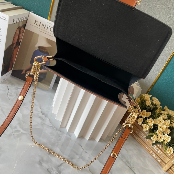LV M44391 Dauphine 郵差包系列拼色老花斜背包 小號20 x 16 x 10cm-10