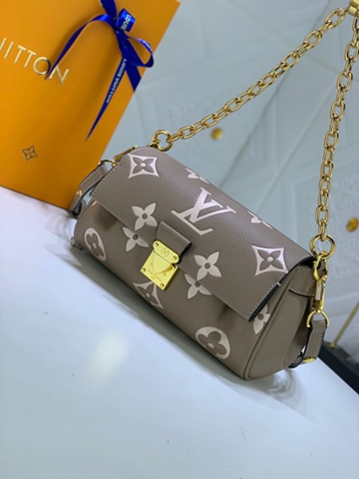 LV M45836 FAVORITE 壓紋軟粒面包包 單肩手提包-5