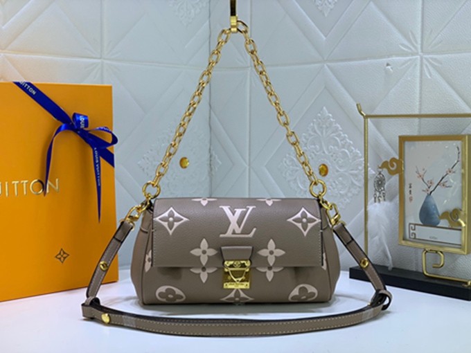 LV M45836 FAVORITE 壓紋軟粒面包包 單肩手提包-4