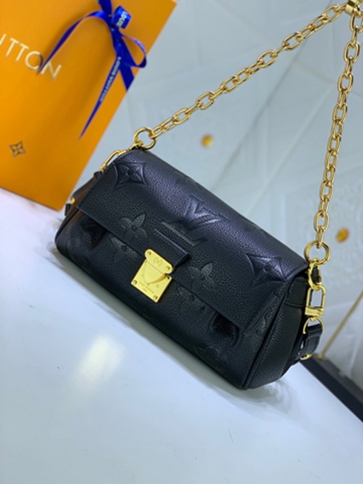 LV M45813 FAVORITE手袋 黑色壓花手提單肩包包-5