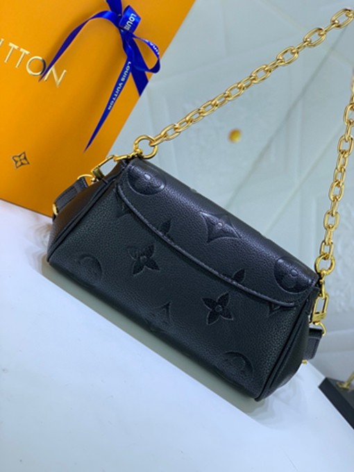 LV M45813 FAVORITE手袋 黑色壓花手提單肩包包-6