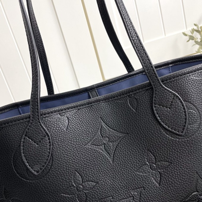 LV M45685 Neverfull 中號手袋 全皮壓花手提單肩包包-3