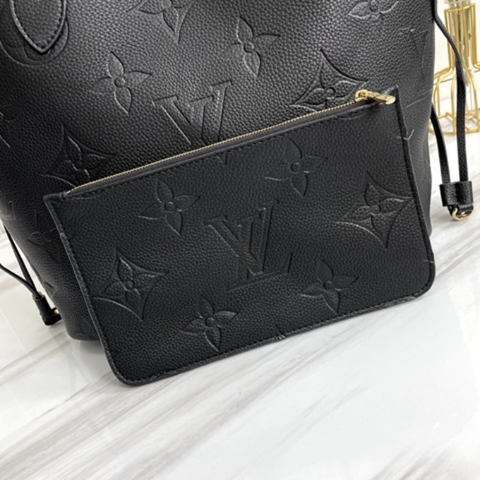 LV M45685 Neverfull 中號手袋 全皮壓花手提單肩包包-2