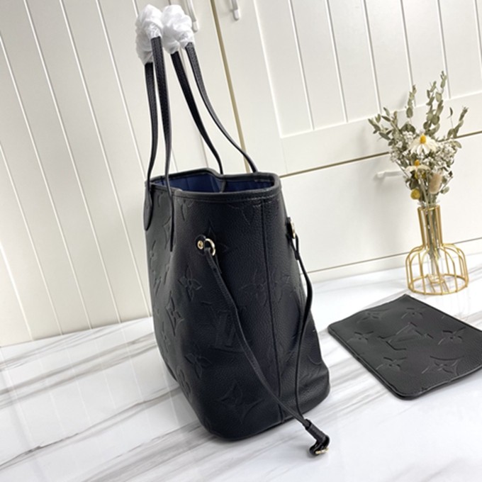 LV M45685 Neverfull 中號手袋 全皮壓花手提單肩包包-6