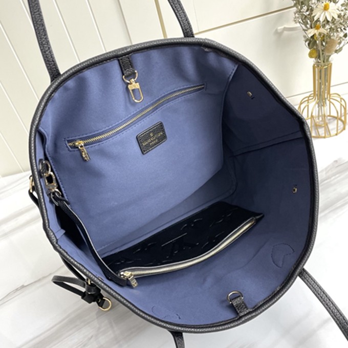 LV M45685 Neverfull 中號手袋 全皮壓花手提單肩包包-9