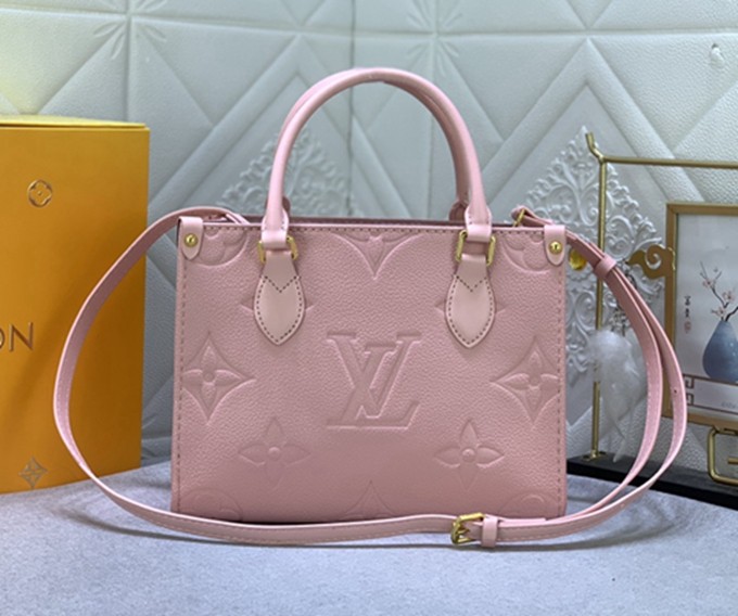 LV M47135 Monogram Empreinte 壓紋皮革小號托特包