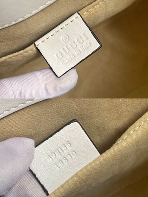 498156 padlock小號購物袋 白色皮-8